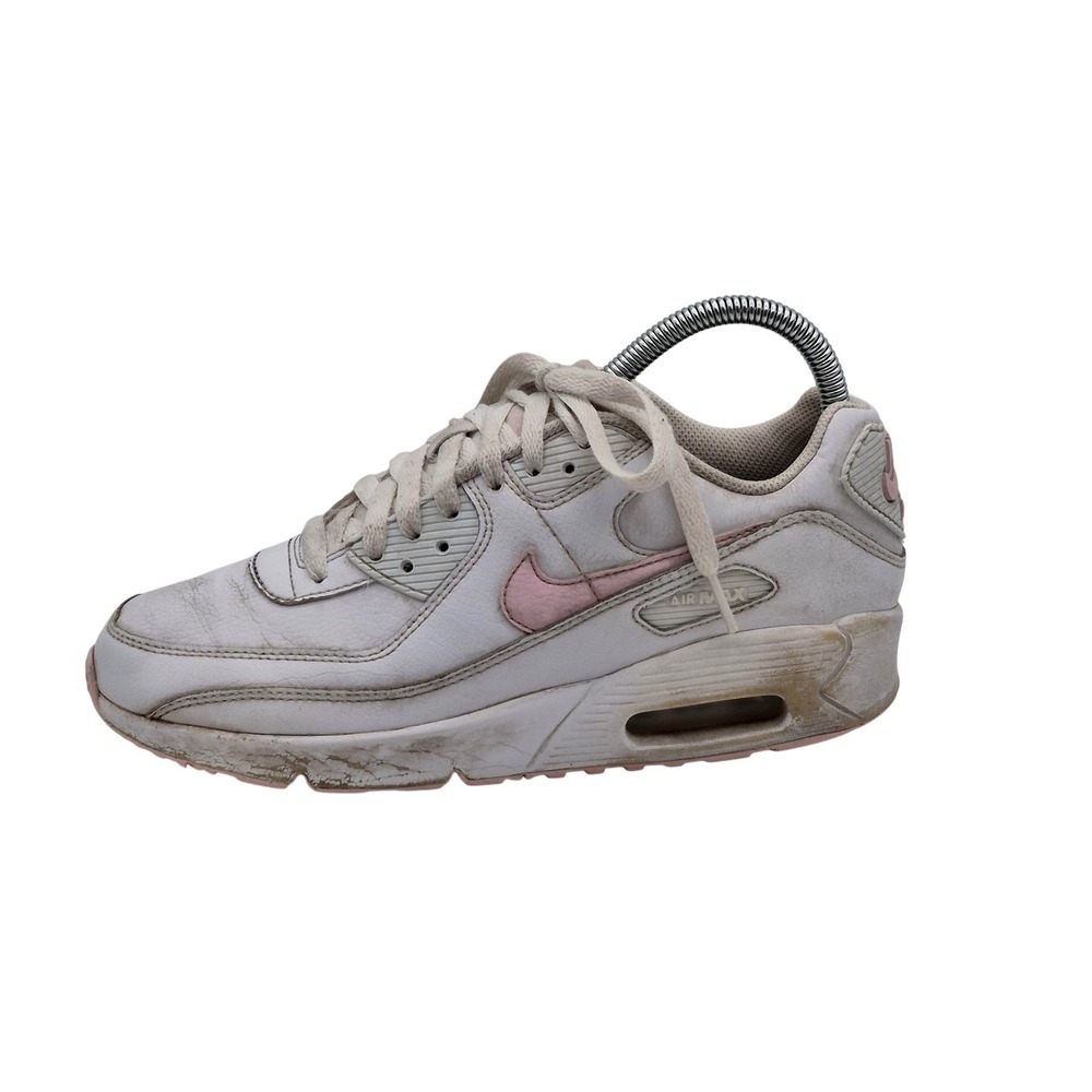 Nike Air Max 90 LTR Shoes Youth Size 5Y White Pink Running Sneakers CD6864-121